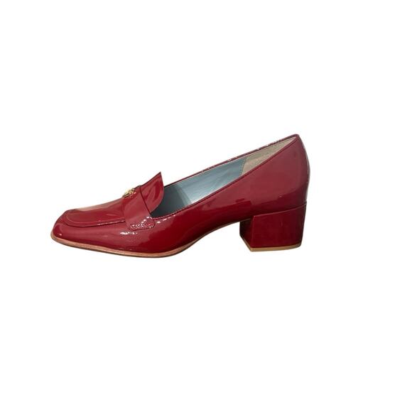 New! Frances Valentine Patent Leather Twiggy Red Block Heel Loafers - Size 11 - Picture 5 of 14